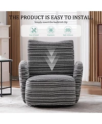 Streamdale Modern Swivel Leisure Chair with Striped Armrest