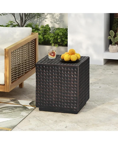 Streamdale Outdoor Side Table, Patio End Table Cube, Coffee Table