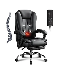 Streamdale Furniture Streamdale Massage Office Chair with Heat, Vibration, Foot Rest & Reclining Backrest