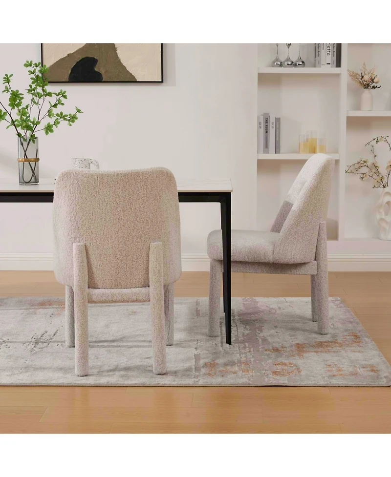 Streamdale Furniture Modern Minimalist Chenille Dining Chair Set (Set of 2) - Beige