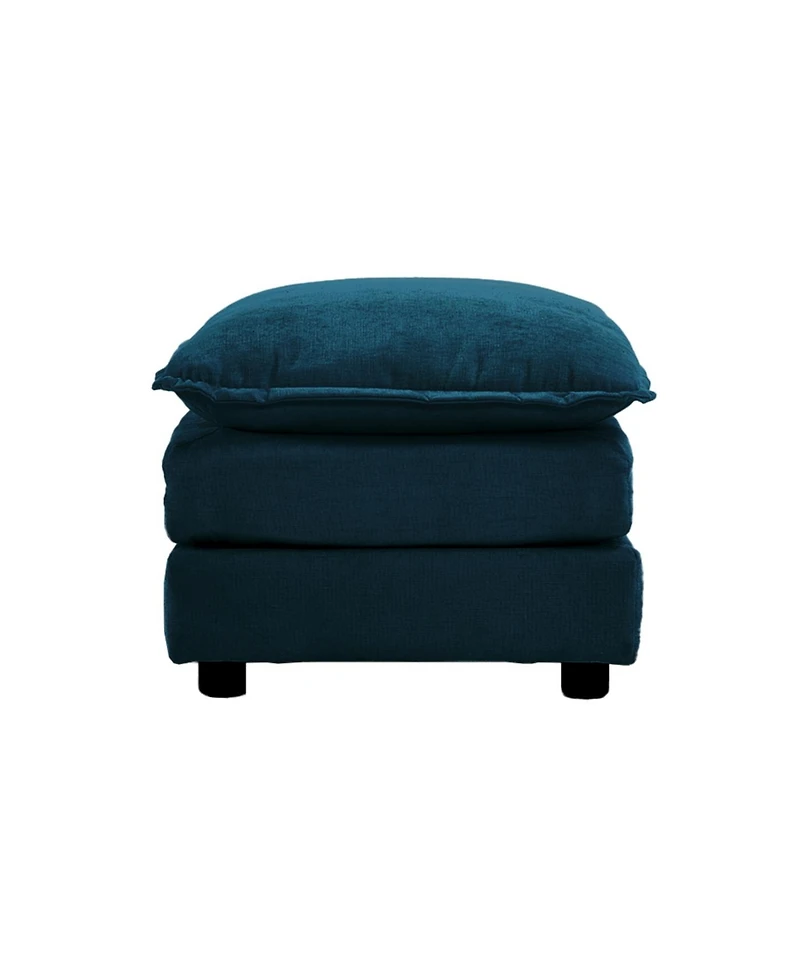 Streamdale Furniture Streamdale Blue Chenille Fabric Ottoman Footrest for 2, 3, and 4 Seater Sofas