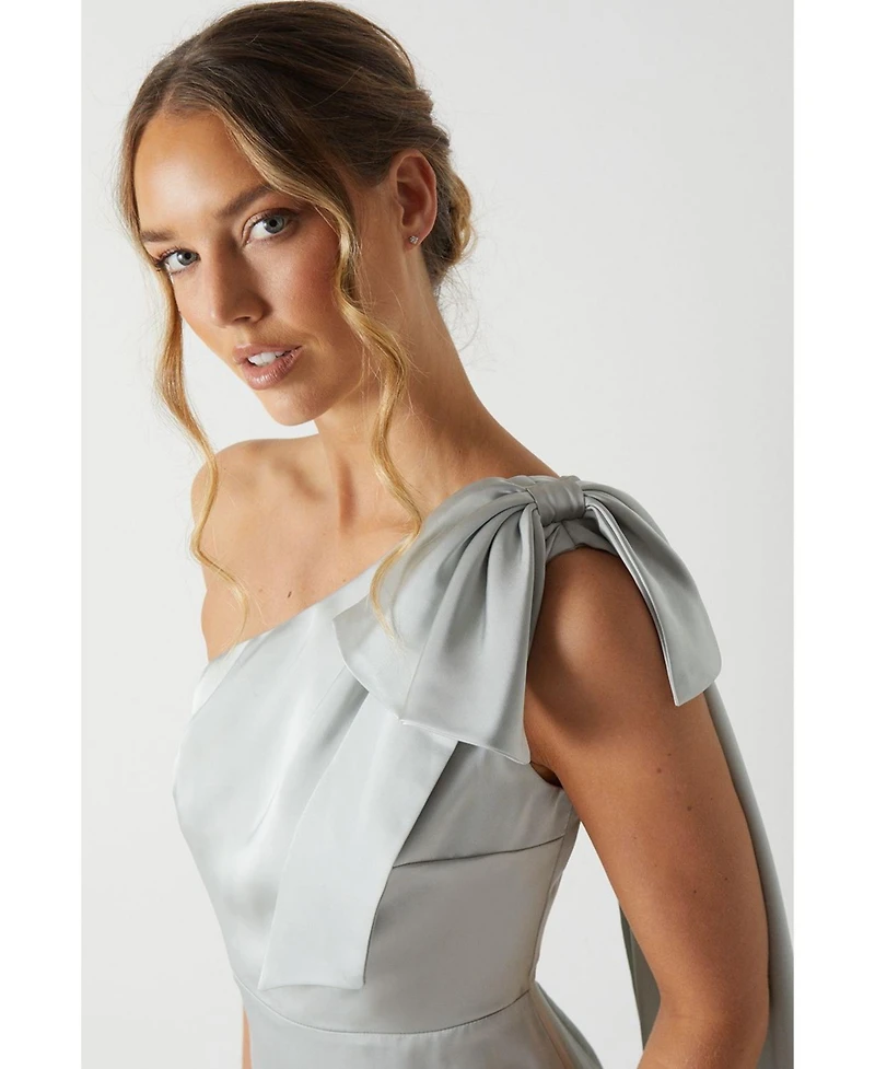 Coast Women's Bow One Shoulder Satin Dress