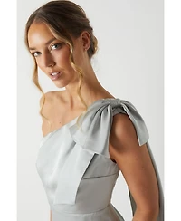 Coast Women's Bow One Shoulder Satin Dress