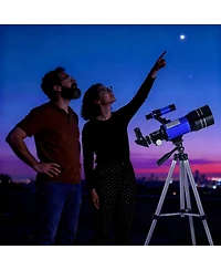 Telescope 70mm Aperture 300mm Az Mount Telescope with Stand and Phone Adapter for Kids, Adults and Beginners