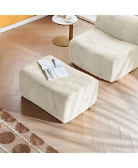 Streamdale Furniture Streamdale Single Foam Compression Sofa Chair with Footrest + Pillow