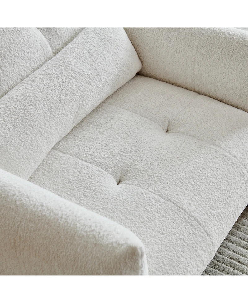 Streamdale Furniture Streamdale Modern Tufted Accent Chair with Velvet Upholstery and Lumbar Pillow