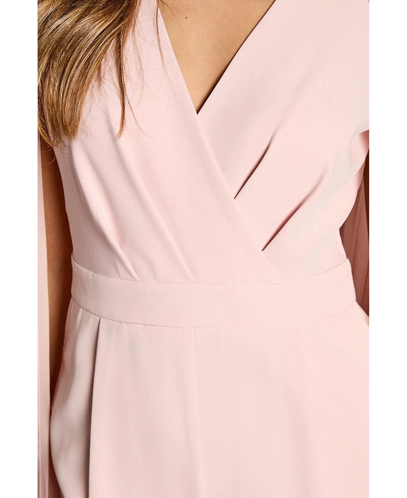 Coast Women's V Neck Pleated Long Sleeve Jumpsuit