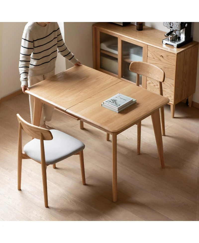 Streamdale Furniture Solid Oak Round Dining Table (Extending, Seats 6-8