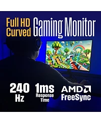 Westinghouse 32" Curved Full Hd Gaming Monitor, 165Hz, Amd FreeSync, Low Motion Blur, 1500R, 1080p, Dp & 2x Hdmi, Built-in Speakers