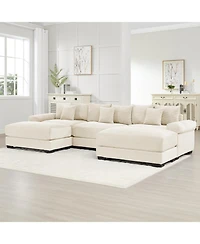 Streamdale Furniture Streamdale Oversized Cloud Modular Sectional Couch, Premium Corduroy, Cream