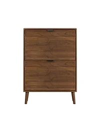 Streamdale Furniture Medieval Modern Independent Shoe Cabinet, Walnut Shoe Storage Cabinet, Fence Shoe Cabinet