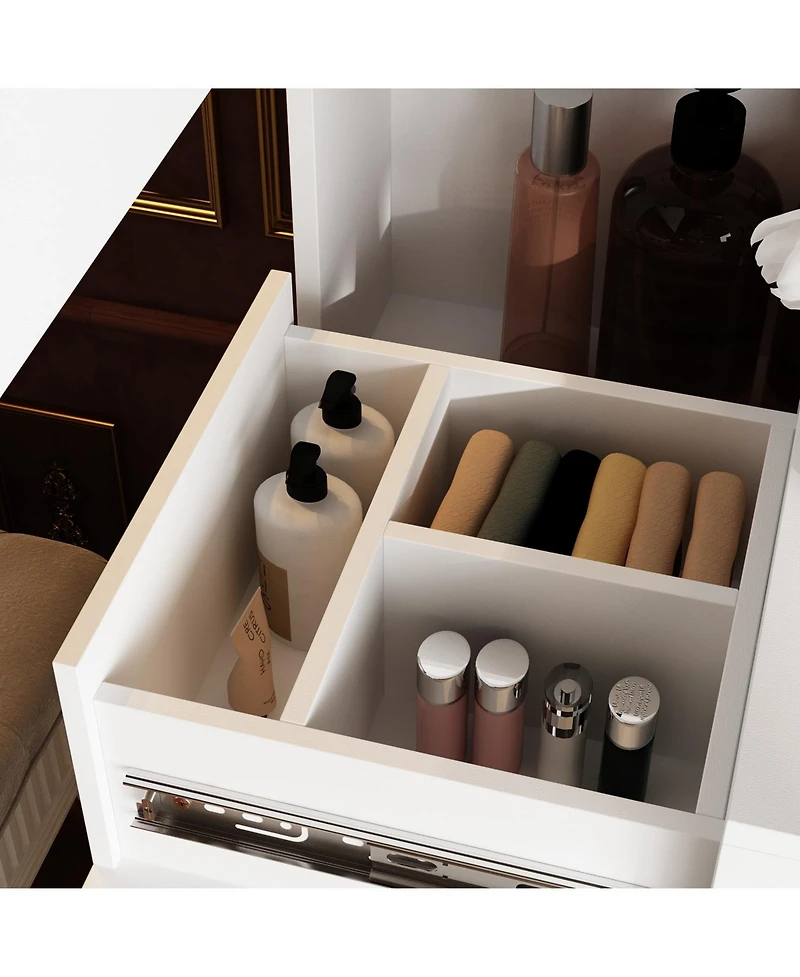 Homsee Luxury black aluminum alloy tempered glass doors, 4-door wardrobes, bedroom armoire, Closet