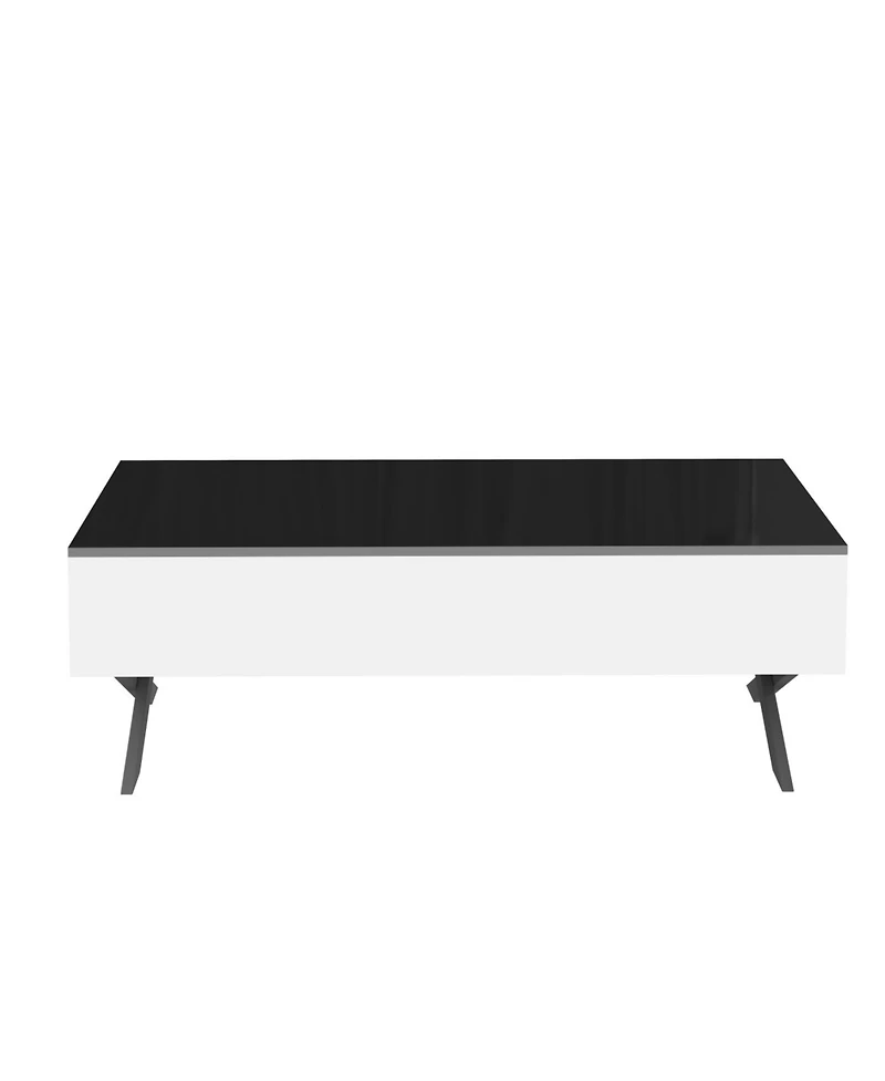 Streamdale Furniture Streamdale Rectangular Black High Gloss Coffee Table with Storage - 47.3