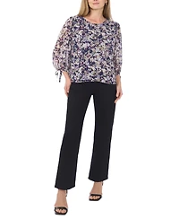 Sam & Jess Women's Crewneck Tie-Sleeve Top