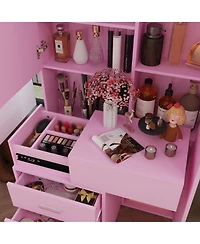 Homsee Gray Wood Tv Stand Media Console Table Storage Cabinet Dresser