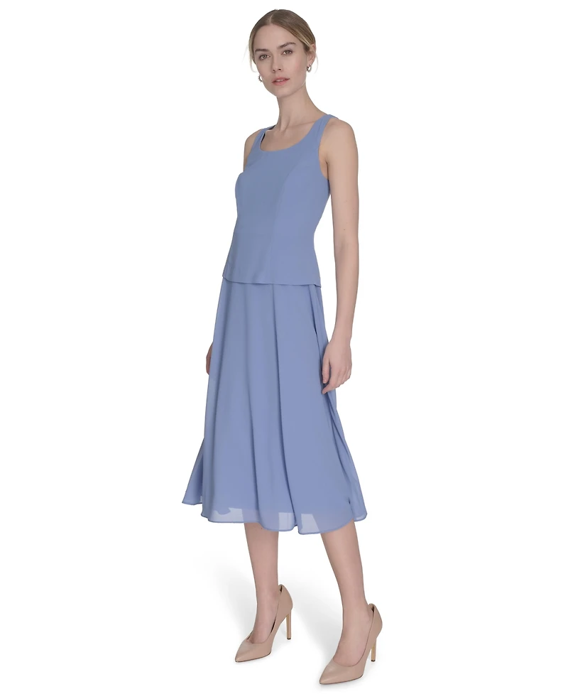 Jessica Howard Women's 3/4-Sleeve Jacket with Crewneck Dress