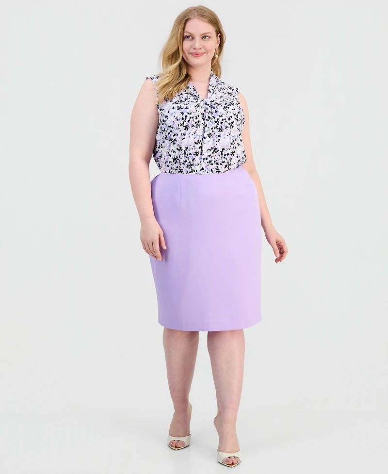 Kasper Plus Size Skimmer Skirt