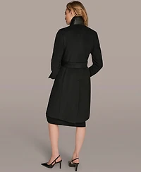 Donna Karan New York Women's Notch Collared Belted Coat