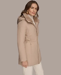 Donna Karan New York Women's Faux-Fur-Collar Short Puffer Coat