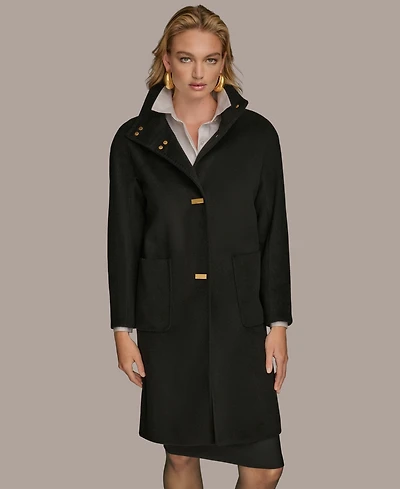 Donna Karan New York Women's Stand-Collar Single-Breasted Coat