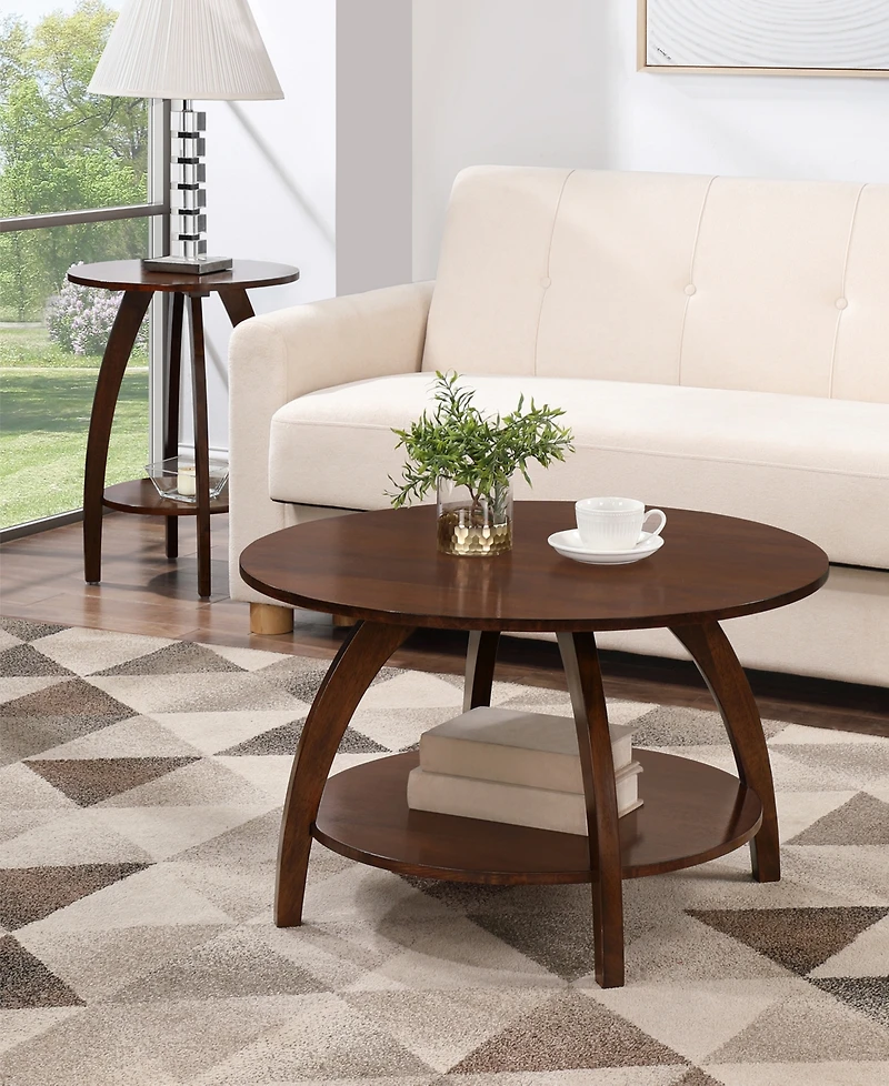 Convenience Concepts 30" Aldrin Rubberwood Round Coffee Table