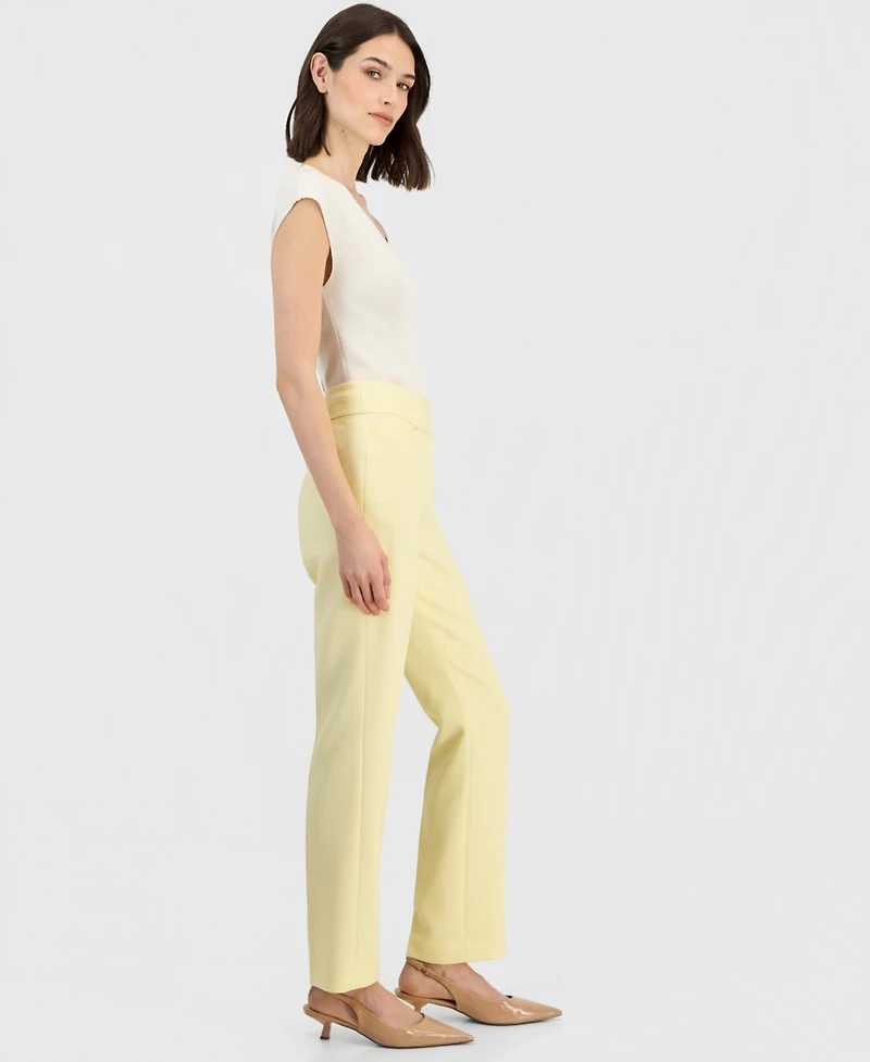 Tahari Asl Women's Flat-Front Straight-Leg Pants