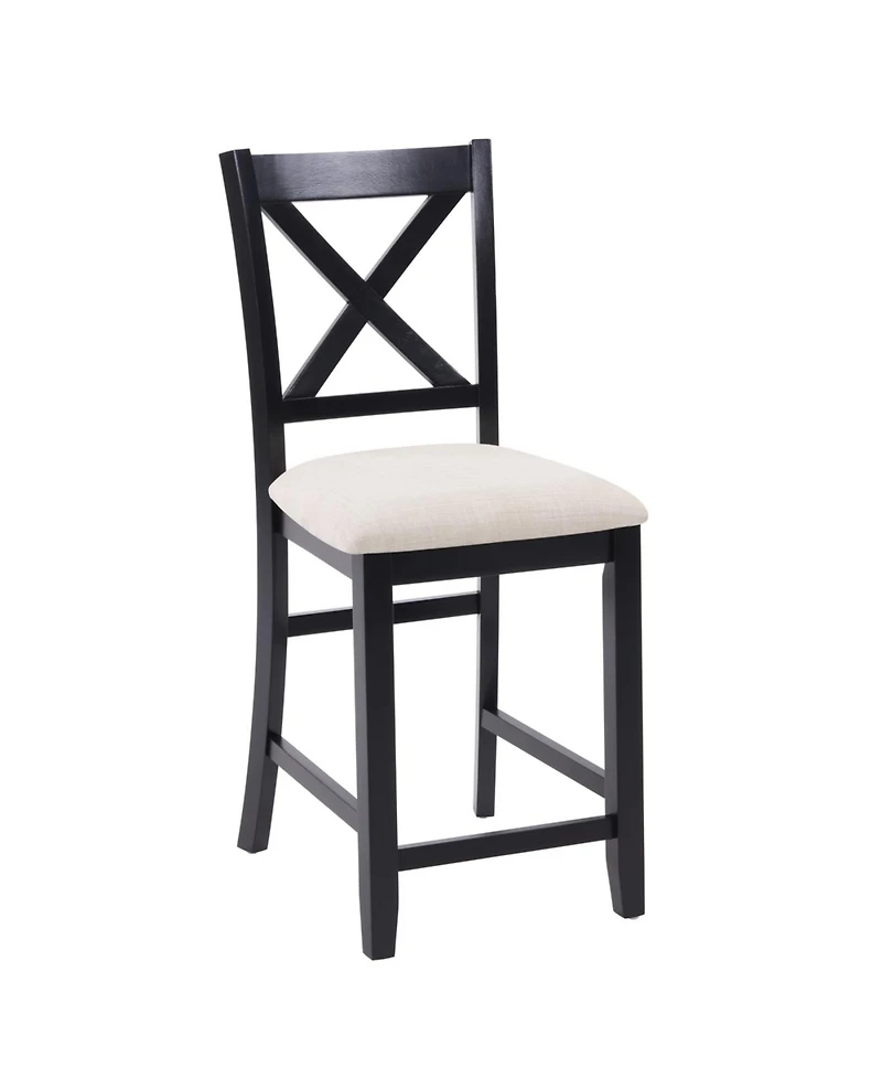 Streamdale Furniture 5-Piece Counter Height Dining Table Set with 4 Chairs, Black & Oak