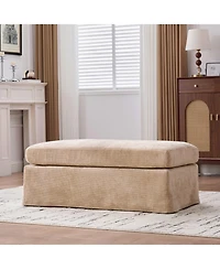 Streamdale Furniture Modern Chenille Ottoman with Black Metal Legs