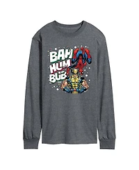 Airwaves Men's Marvel Bah Hum Bub Wolverine and Spider-Man Graphic Long-Sleeve T-Shirt