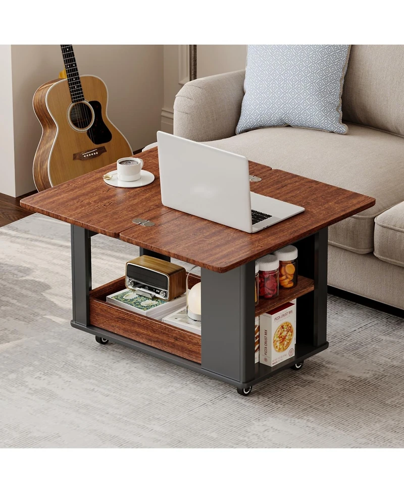 Streamdale Furniture Modern Multi-Function Coffee Side Table with Foldable