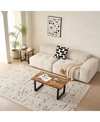 Streamdale Furniture Walnut Night Stand, Mdf SideTable, Small Tea Table, Sofa Table with Metal Leg