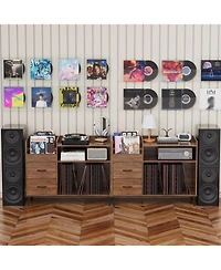 Streamdale Furniture Record Player Stand with Adjustable Shelves & Speaker Shelf