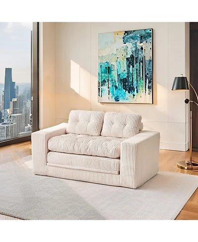 Streamdale Furniture Loveseat Sofa Bed with Memory Foam & Steel Frame - Compact Couch