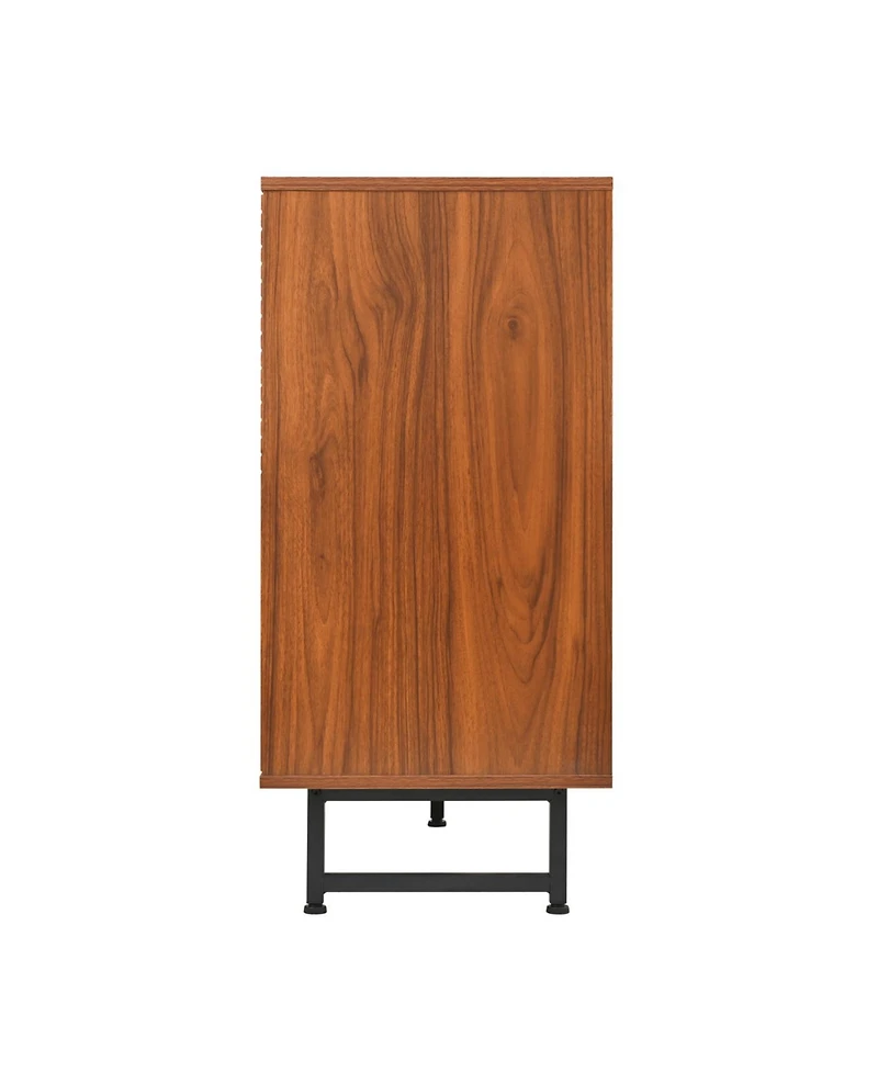 Streamdale Furniture Mid-Century Modern Walnut Sideboard Buffet Cabinet