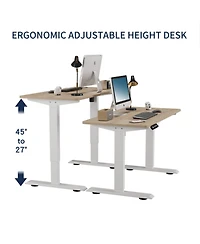 Streamdale Furniture Electric Standing Desk 55" Height Adjustable Computer Table