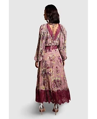 Coast Women's Pleated Lace Trim Midaxi Dress