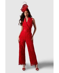 Coast Women's Lisa Lace Belted Jumpsuit