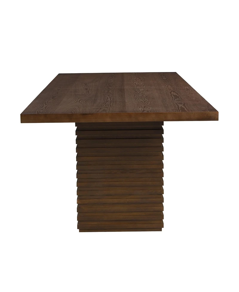 Streamdale Furniture Walnut Finish Industrial Dining Table Seats 6-10