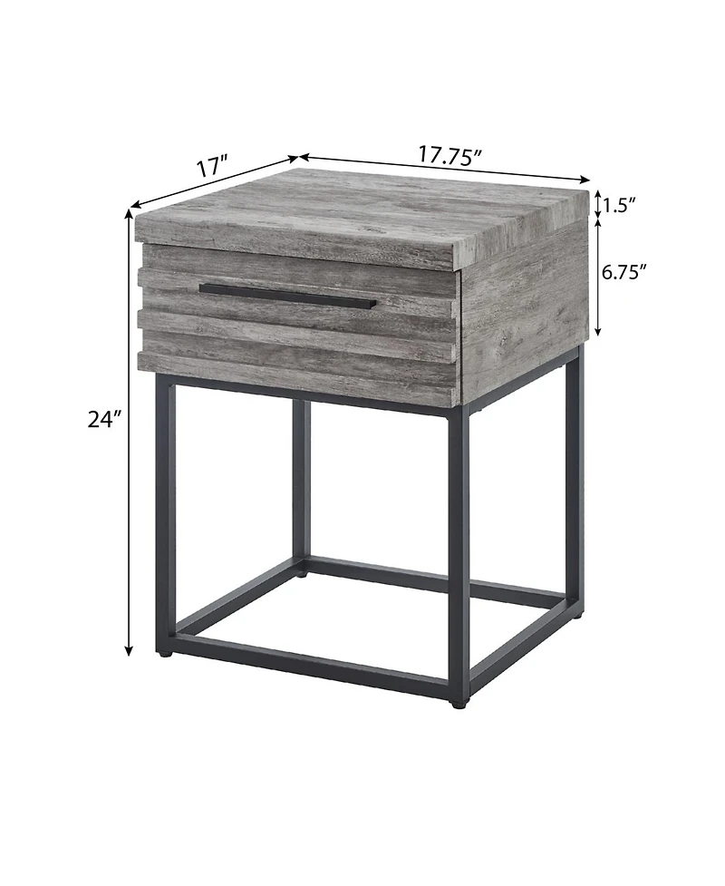 Streamdale Furniture Astral 3-Piece Bedroom Set: Tufted Wingback Bed & Two Gray Nightstands