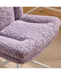 Streamdale Furniture Rabbit Hair Office Chair with Metal Base