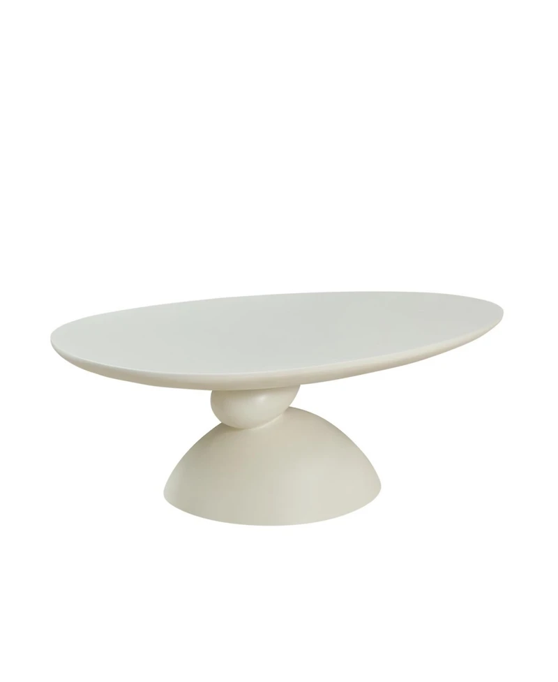Streamdale Furniture Lucky Stone Oval Coffee Table, Modern Minimalist Fiberglass Center Table