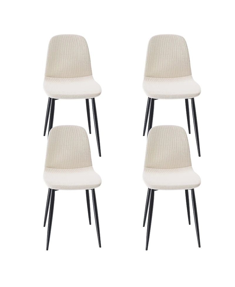 Streamdale Furniture Modern Knit Fabric Dining Chairs with Iron Legs