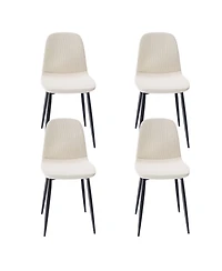Streamdale Furniture Modern Knit Fabric Dining Chairs with Iron Legs