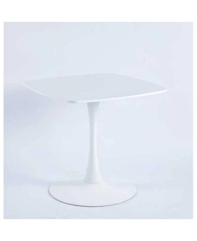 Streamdale Furniture 31.5" White Square Dining Table for 2-4, Mid-Century Modern Tulip Table