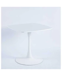Streamdale Furniture 31.5" White Square Dining Table for 2-4, Mid-Century Modern Tulip Table