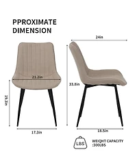 Streamdale Furniture Dining Chair Set, 4 Modern Chairs, Soft-Seated with Padded Backrests