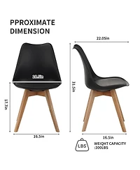 Streamdale Furniture Set of 4 Dining Chairs, Medieval Modern Style