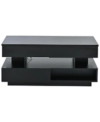 Streamdale Furniture Lift Top Coffee Table with Hidden Storage & Led Lights