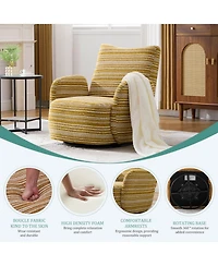 Streamdale Furniture Modern 360 Swivel Leisure Chair with Striped Armrest