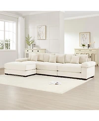 Streamdale Furniture Streamdale Oversized Cloud Modular L-Shape Sectional Couch, Cream